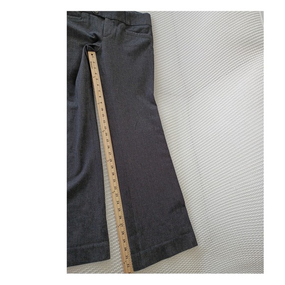 Banana Republic Sloan Textured Wide Leg Trousers 30x33 Charcoal Brown Offce Tall - Picture 7 of 16
